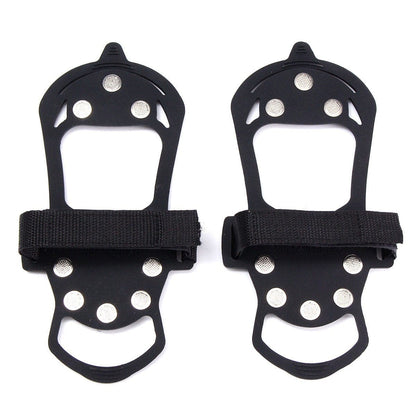 Outdoor Ice Floes Gripper 10 Nails, Snow Crampons Strap Climbing Cleats Spikes Non Slip Boots Silicone Ice Stud Shoes Grip - Krosscanada