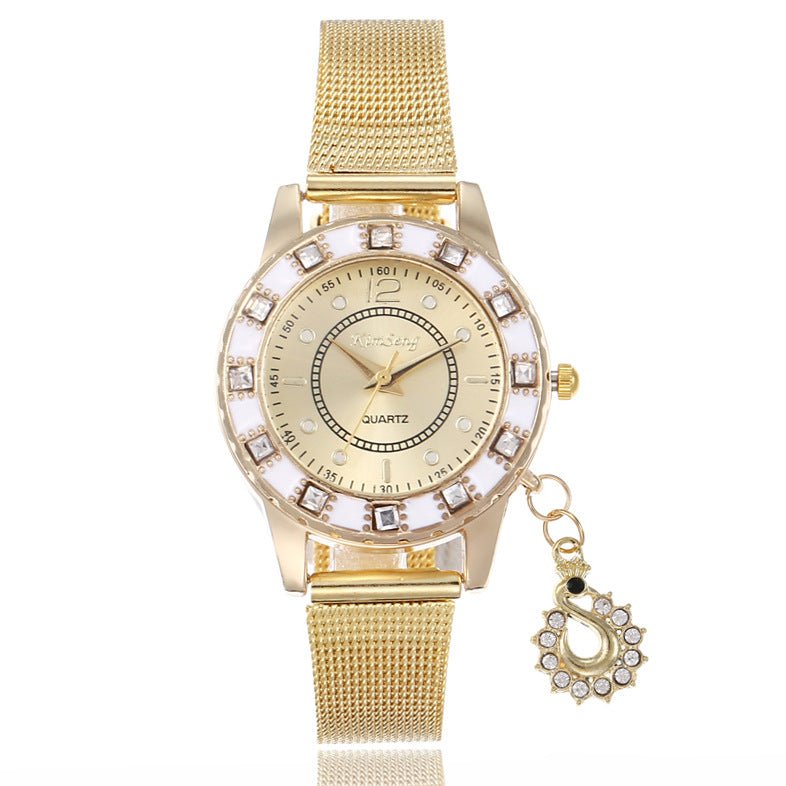 Owl Pendant Quartz Watch Watch Rhinestone Fashion - Krosscanada