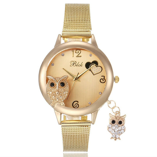 Owl Pendant Quartz Watch Watch Rhinestone Fashion - Krosscanada