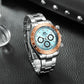 PAULAREIS Automatic Mechanical Multi - Function Strong Luminous Ice Blue Steel Belt Men's Watch - Krosscanada