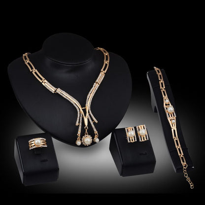 Personalized Fashion Jewelry Set Alloy Necklace Four - piece Set - Krosscanada