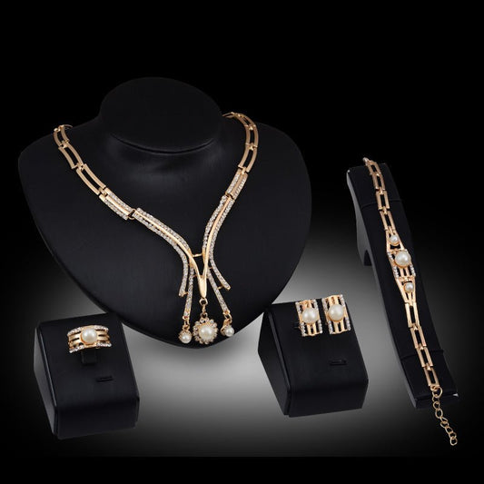 Personalized Fashion Jewelry Set Alloy Necklace Four - piece Set - Krosscanada