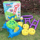 Plastic Hand Push Bubble Machine Electric Blowing Bubble Parent - child Outdoor Children's Tank Car Toy Summer - Krosscanada