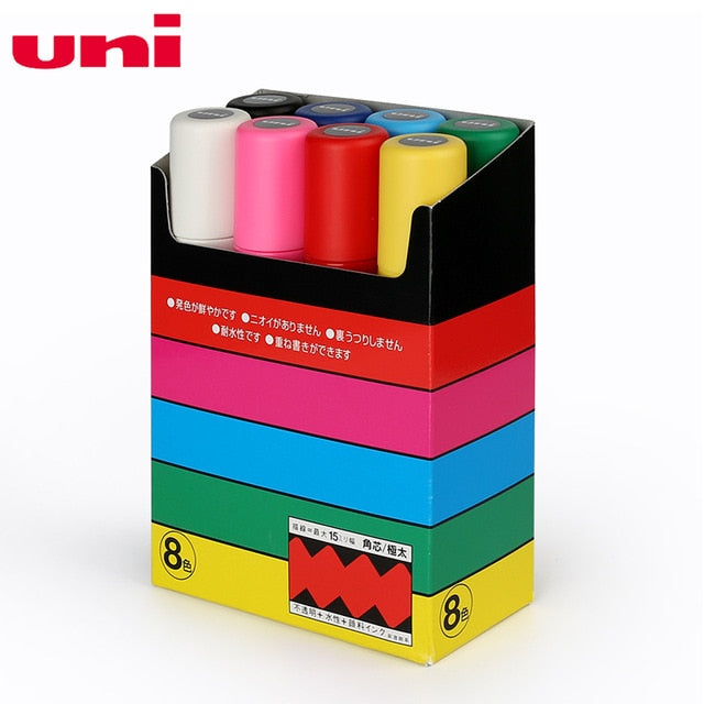 UNI POSCA Marker Pen Set POP Poster Advertising Graffiti Pen PC-1M PC-3M PC-5M PC-8K PC-17K Round Head Oily Paint Pen - KKscollecation