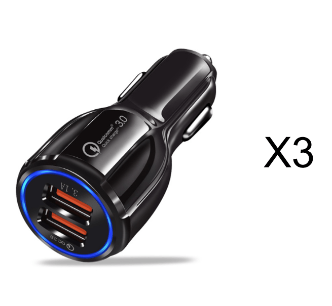 Quick Charge 3.0 Car Charger For Mobile Phone Dual Usb Car Charger Qualcomm Qc 3.0 Fast Charging Adapter Mini Usb Car Charger - Krosscanada