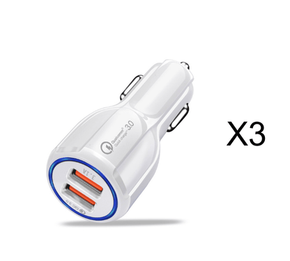 Quick Charge 3.0 Car Charger For Mobile Phone Dual Usb Car Charger Qualcomm Qc 3.0 Fast Charging Adapter Mini Usb Car Charger - Krosscanada