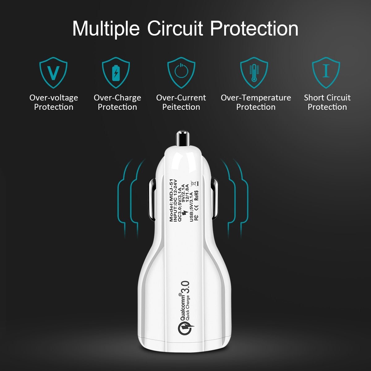 Quick Charge 3.0 Car Charger For Mobile Phone Dual Usb Car Charger Qualcomm Qc 3.0 Fast Charging Adapter Mini Usb Car Charger - Krosscanada