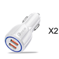 Quick Charge 3.0 Car Charger For Mobile Phone Dual Usb Car Charger Qualcomm Qc 3.0 Fast Charging Adapter Mini Usb Car Charger - Krosscanada