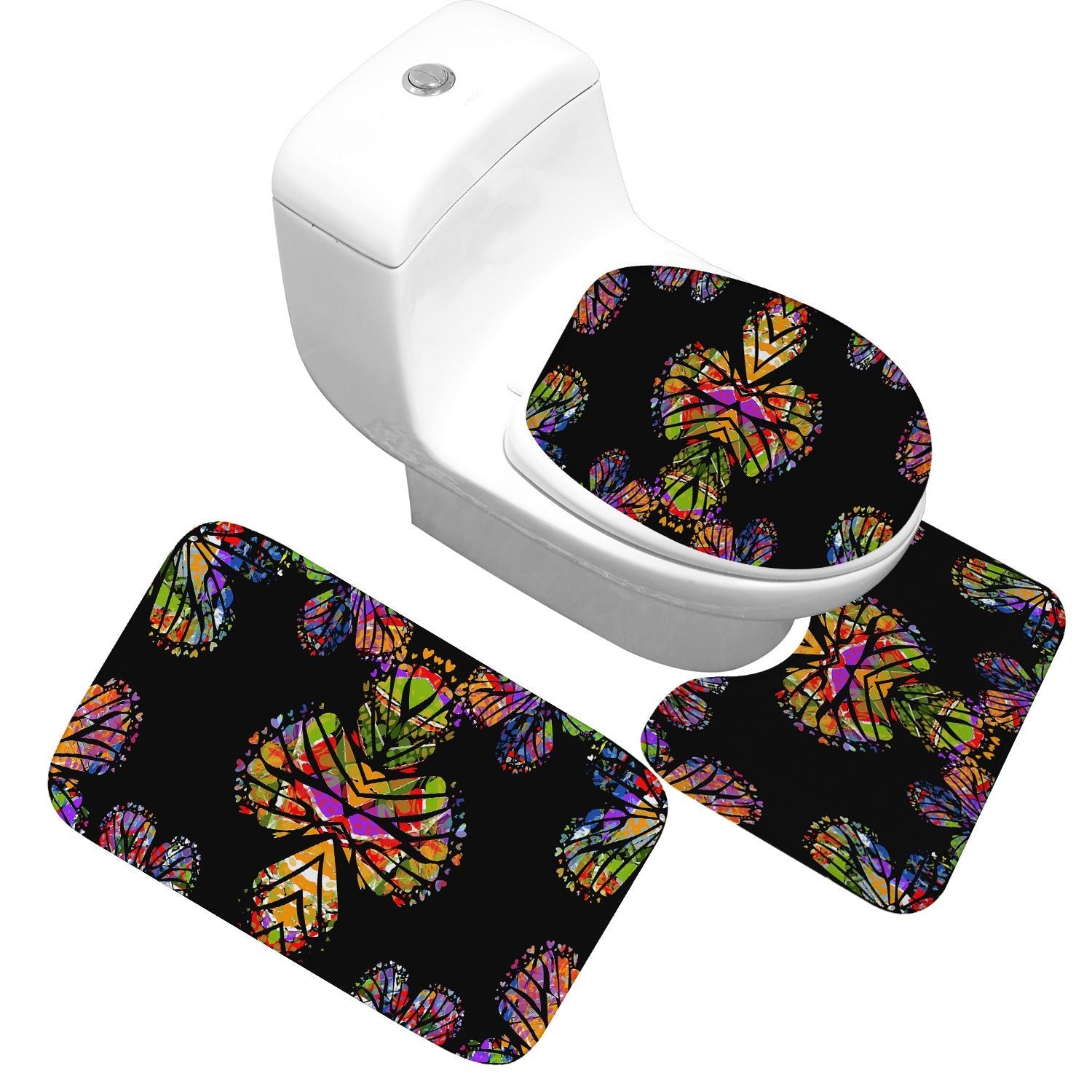 Receiving Bag Three - piece Toilet Bathroom Toilet Carpet Non - slip Absorbent Toilet Floor Mat Classic Pattern - Krosscanada