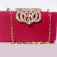 Rhinestone Crown Suede Ladies Bridal Bag - Krosscanada
