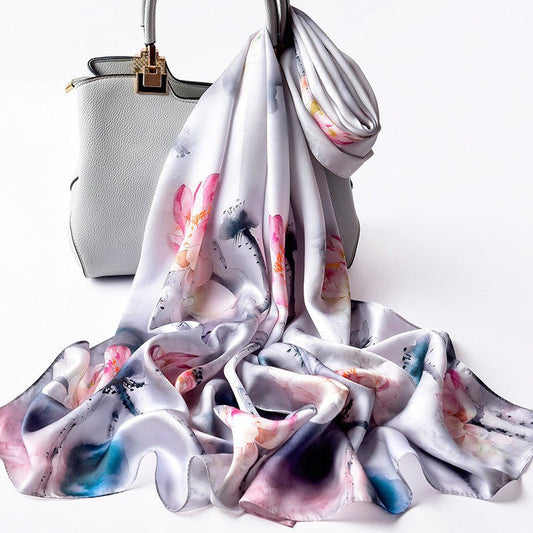 Silk Scarves Silk Printed Long Scarf Women - Krosscanada