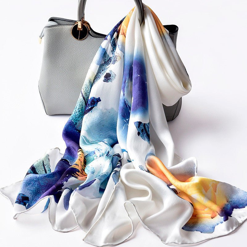 Silk Scarves Silk Printed Long Scarf Women - Krosscanada