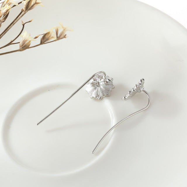 Silver Plated Sun Flower Earrings - Krosscanada