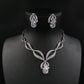 Simple Water Drop Bridal zircon necklace, earring set jewelry, wedding accessories, wedding dress, jewelry gift giving banquet - Krosscanada