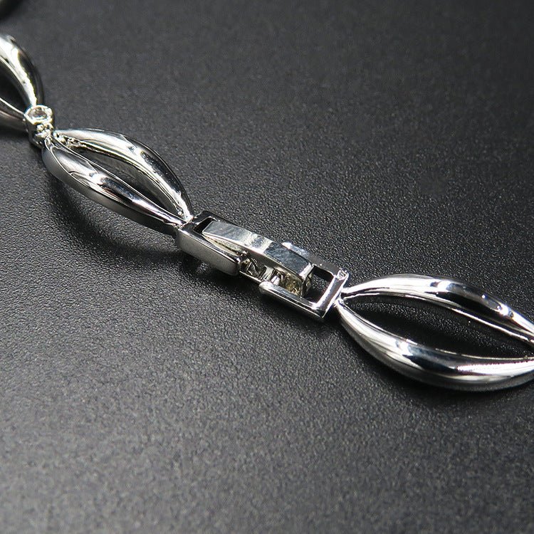 Simple Water Drop Bridal zircon necklace, earring set jewelry, wedding accessories, wedding dress, jewelry gift giving banquet - Krosscanada