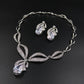 Simple Water Drop Bridal zircon necklace, earring set jewelry, wedding accessories, wedding dress, jewelry gift giving banquet - Krosscanada