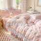 Solid Color Four - piece Quilt Cover Bed Skirt Bedding Set - Krosscanada