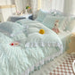 Solid Color Four - piece Quilt Cover Bed Skirt Bedding Set - Krosscanada