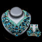 Stained Glass Rhinestone Bridal Necklace and Earring Set - Krosscanada