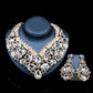 Stained Glass Rhinestone Bridal Necklace and Earring Set - Krosscanada