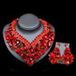 Stained Glass Rhinestone Bridal Necklace and Earring Set - Krosscanada