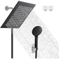 Stainless Steel Square Black Shower Head - Krosscanada