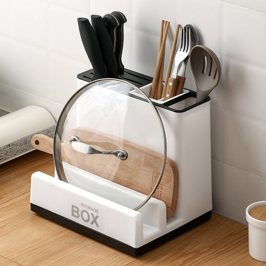 Tableware Storage Holders Kitchen Knife Plastic Storages Racks for Kitchen Convenience Cabinet - Krosscanada