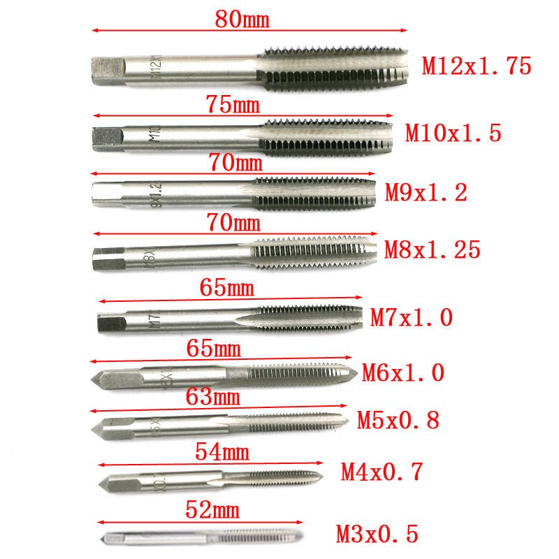 Tap And Die Set Hand Tap Hardware Tool Wrench Wrench Metric Tap Set - Krosscanada