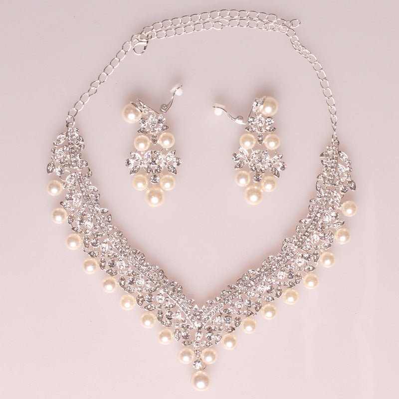 The bride jewelry three piece suit Necklace Earrings Korean wedding wedding accessories wholesale crown - Krosscanada