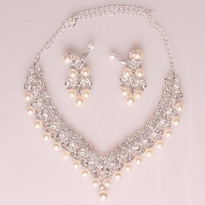 The bride jewelry three piece suit Necklace Earrings Korean wedding wedding accessories wholesale crown - Krosscanada