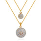 The bride jewelry two piece Necklace Earrings Set Round Diamond Jewelry Set Gold Jewellery Set - Krosscanada