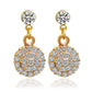The bride jewelry two piece Necklace Earrings Set Round Diamond Jewelry Set Gold Jewellery Set - Krosscanada