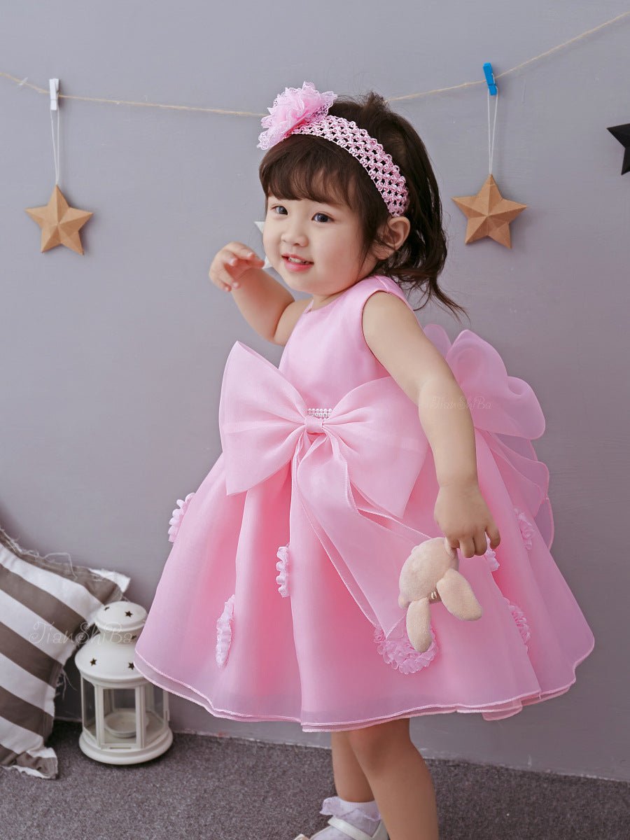 The Spring And Summer Of 2021 Years Old Female Infant Baby Child Princess Dress Girls DressPink Flower Girl Dress Skirt - Krosscanada