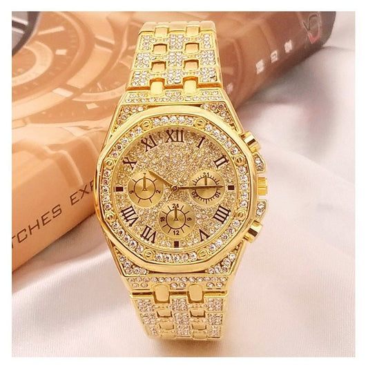 Three - eye Diamond Gypsophila Quartz Watch - Krosscanada
