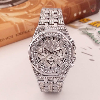 Three - eye Diamond Gypsophila Quartz Watch - Krosscanada