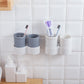 Toothbrush Rack Double Cup Wall Suction Toiletry Set - Krosscanada