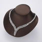 Trendy Women Jewelry Set Pear Cut Zircon Full Jewelry Set Bridal Silver Plated Jewelry Set - Krosscanada