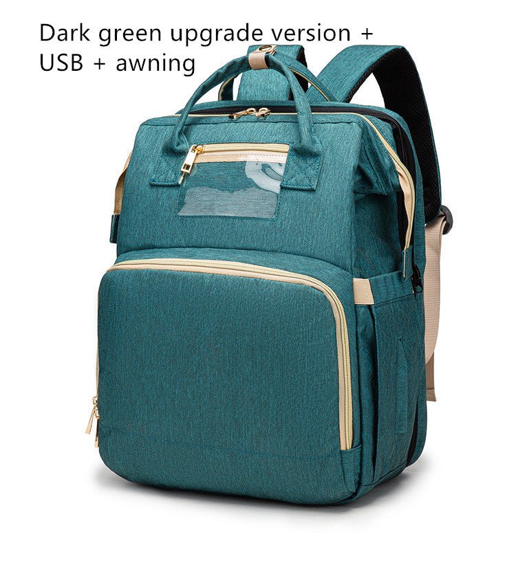 USB Charging Version Mommy Bed Backpack Folding Large Capacity Multi - function - Krosscanada