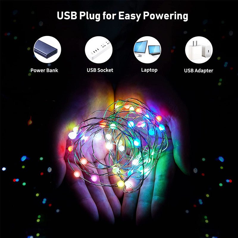 USB Smart Bluetooth Led Copper Wire String Light App Control Christmas Tree Decor New Year Fairy Light Garland Christmas Decoration - Krosscanada