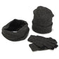 Variegated Knitted Woolen Thick Scarf Hat Gloves - Krosscanada