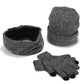 Variegated Knitted Woolen Thick Scarf Hat Gloves - Krosscanada
