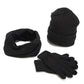 Variegated Knitted Woolen Thick Scarf Hat Gloves - Krosscanada