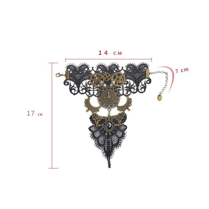 Vintage Lace Bracelet Ladies Gear Clock Steam Engine Jewelry Party Accessories - Krosscanada