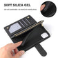 Wallet Case Compatible with iPhone 12/12 Pro (6.1 inch), Premium PU Leather Zipper Flip Folio Wallet with Wrist Strap Magnetic Closure Built - in Kickstand Protective Case - Black - Krosscanada