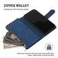 Wallet Case Compatible with iPhone 12/12 Pro (6.1 inch), Premium PU Leather Zipper Flip Folio Wallet with Wrist Strap Magnetic Closure Built - in Kickstand Protective Case - Black - Krosscanada