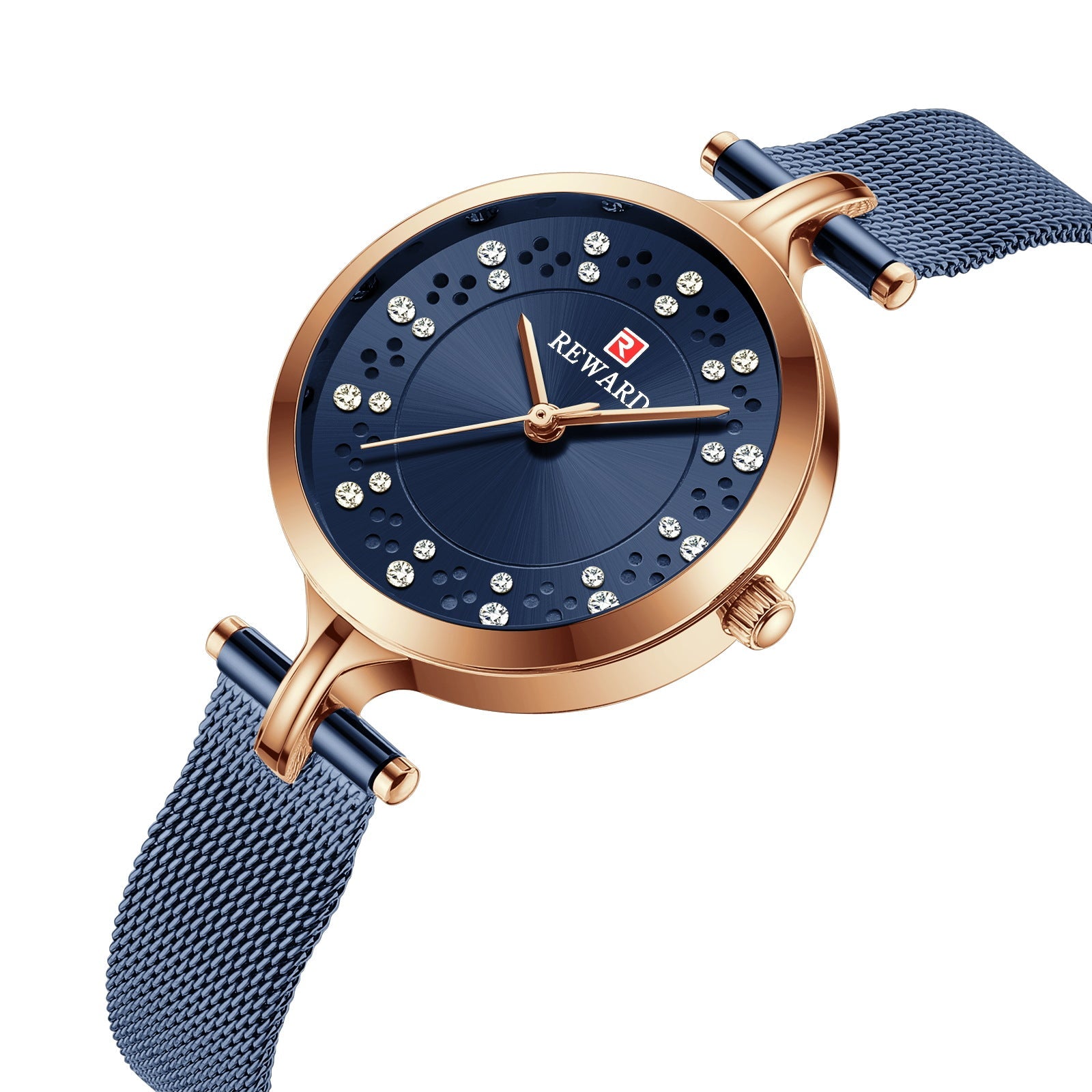 Waterproof Diamond Luxury Watch Mesh Band Quartz Gift Ladies Watch - Krosscanada