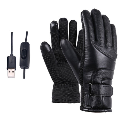Winter Electric Heated Gloves Windproof Cycling Warm Heating Touch Screen Skiing Gloves - Krosscanada