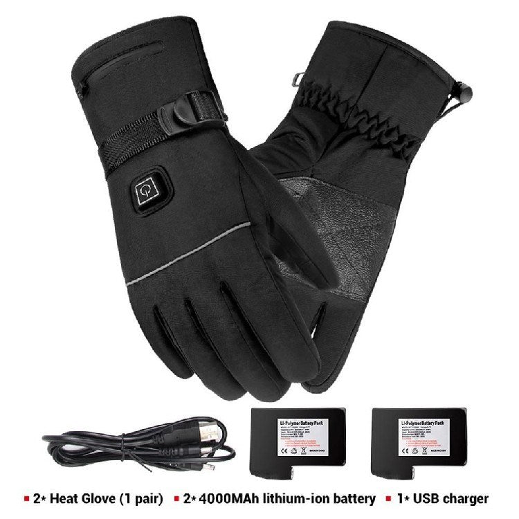 Winter Electric Motorcycle Heated Touch Screen Gloves - Krosscanada