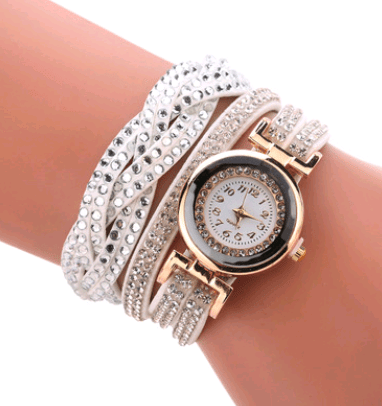 Women's Bracelet Watch, Simple Student Fashion Diamond Inch Circle Watch - Krosscanada
