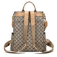 Women's Double Shoulder Traval Casual Backpack Fashion PU Leather Print Pattern Rucksack - Krosscanada